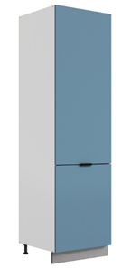 Шкаф-пенал Стоун L600 под холодильник (2 дв.гл.) (белый/изумруд софттач) в Элисте
