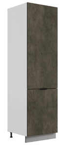 Шкаф-пенал Стоун L600 под холодильник (2 дв.гл.) (белый/камень темно-серый) в Элисте