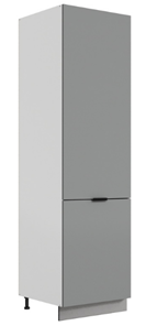 Шкаф-пенал Стоун L600 под холодильник (2 дв.гл.) (белый/оникс софттач) в Элисте
