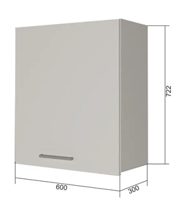 Шкаф навесной ВС7 60, МДФ Софт бирюза/Антрацит в Элисте