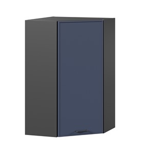 Шкаф угловой настенный высокий Индиго ЛД 298.620.000.159, Чёрный/Тёмно-синий в Элисте