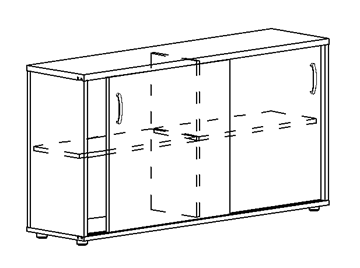 Шкаф-купе низкий Albero, для 2-х столов 60 (124,4х36,4х75,6) в Элисте