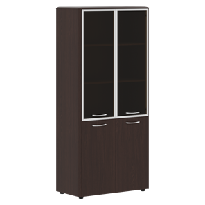 Шкаф комбинированный с дверьми в алюминиевой рамке DIONI Венге DHC 85.7  (850х430х1930) в Элисте