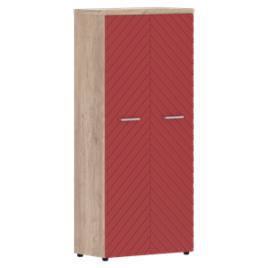 Шкаф с дверцами TORR LUX TLHC 85.1 с глухими дверьми и топом 854х452х1958 Дуб Каньон/ Красный в Элисте