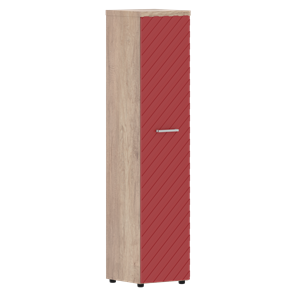 Шкаф-стеллаж TORR LUX TLHC 42.1 колонка с глухой дверью и топом 435х452х1958 Дуб Каньон/ Красный в Элисте