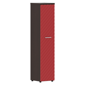 Стеллаж с дверью TORR LUX TLHC 42.1 колонка с глухой дверью и топом 435х452х1958 Венге/ Красный в Элисте