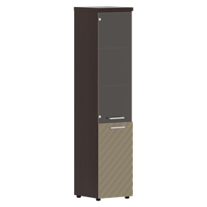 Стеллаж с дверью TORR LUX TLHC 42.2 L колонка комбинированная с топом 435х452х1958 Венге/ Капучино в Элисте