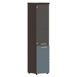 Стеллаж с дверью TORR LUX TLHC 42.2 R колонка комбинированная с топом 435х452х1958 Венге/Серо-голубой в Элисте