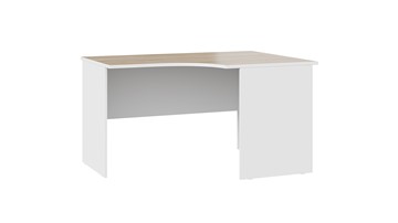 Офисный угловой стол Успех-2 ПМ-184.05 (Дуб Сонома, Белый) в Элисте