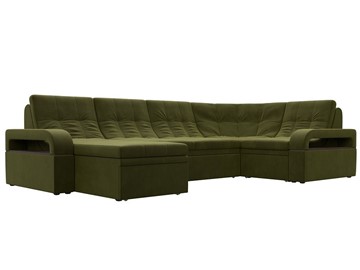 П-образный диван Лига-035, Зеленый (Микровельвет) в Элисте