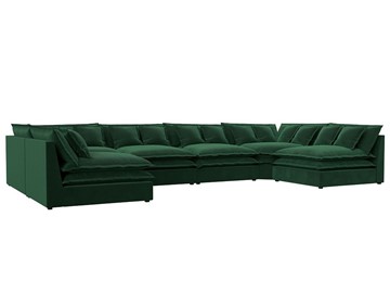 Большой П-образный диван Лига-040, Зеленый (велюр) в Элисте
