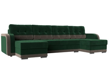 П-образный диван Марсель, Зеленый\Коричневый (велюр) в Элисте