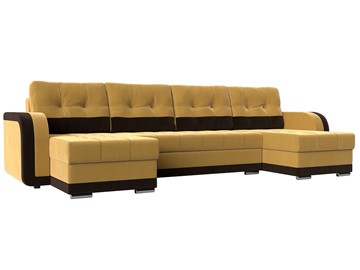 П-образный диван Марсель, Желтый\Коричневый (Микровельвет) в Элисте