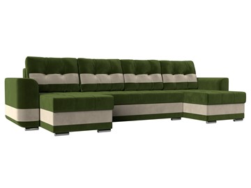 П-образный диван Честер, Зеленый/бежевый (вельвет) в Элисте