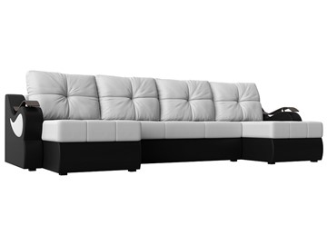 П-образный диван Меркурий П, Белый/черный (экокожа) в Элисте