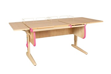 Растущий стол Дэми 1/75-40 (СУТ.25) + Polka_z 1/600 (2 шт.) + Polka_b 1/550 (2 шт.) бежевый/бежевый/розовый в Элисте