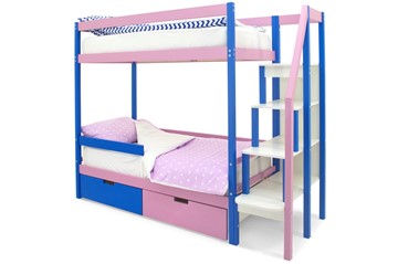 Детская двухэтажная кровать Svogen синий-лаванда в Элисте - предосмотр