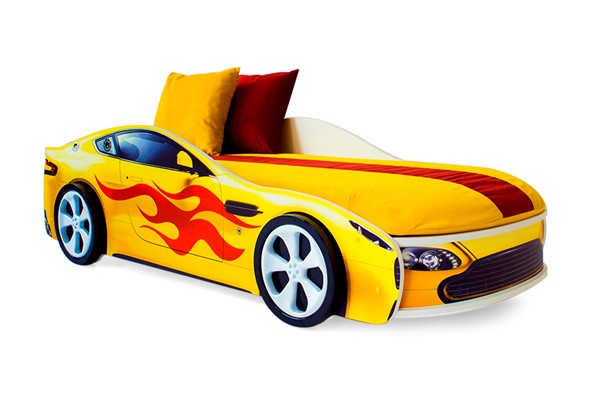 Кровать-машина детская Бондимобиль желтый в Элисте - изображение