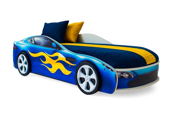 Кровать-машина в детскую Бондимобиль синий в Элисте - изображение