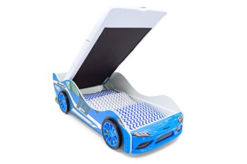 Детская кровать-машина с подъемным механизмом Супра синяя в Элисте - предосмотр 4