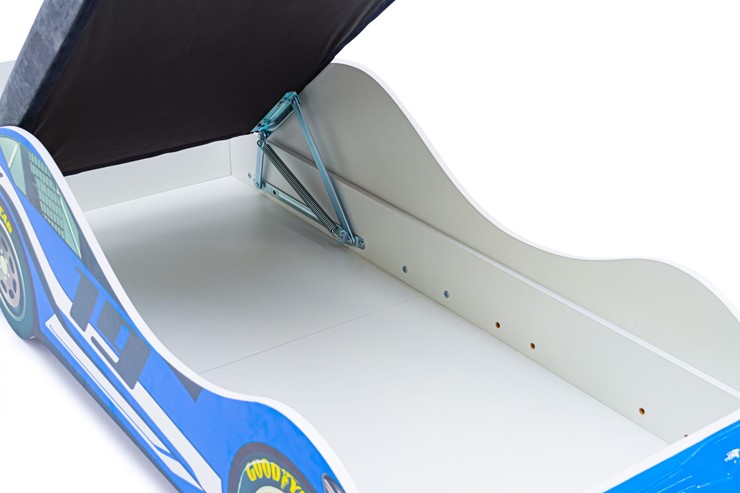 Детская кровать-машина с подъемным механизмом Супра синяя в Элисте - изображение 5