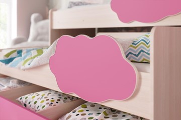 Двухэтажная детская кровать Соник 1.6 с ящиком, Розовый в Элисте - предосмотр 2