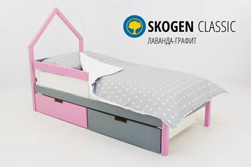 Кровать-домик мини Skogen лаванда-графит в Элисте - предосмотр
