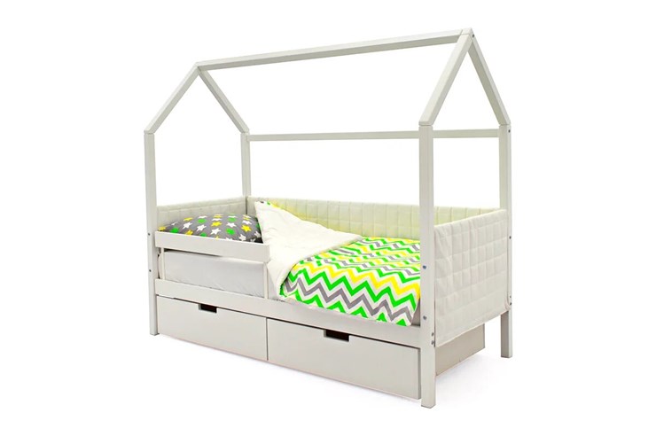 Кровать-домик в детскую «Svogen белая» мягкая в Элисте - изображение 3