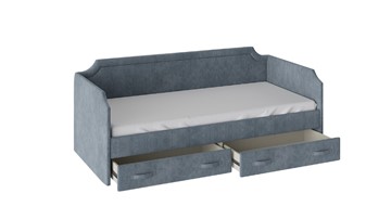 Кровать подростковая Кантри Тип 1, ТД-308.12.02 (Замша синяя) в Элисте - предосмотр 1