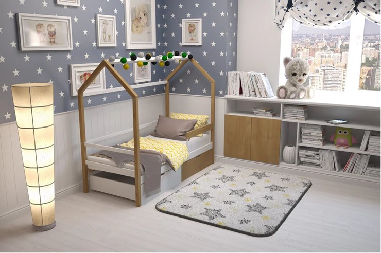 Кровать-домик детская Svogen белый-дерево в Элисте - изображение 4