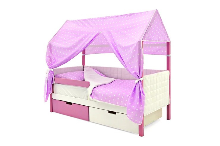 Детская кровать-домик «Svogen лаванда-белый» мягкая в Элисте - изображение 1