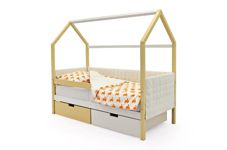 Детская кровать-домик «Svogen бежево-белый» мягкая в Элисте - изображение 4