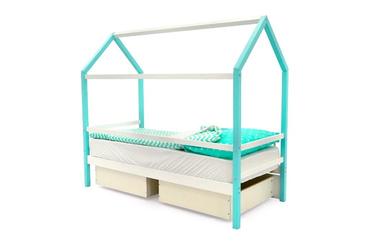 Детская кровать-домик Svogen мятный-белый в Элисте - изображение 4