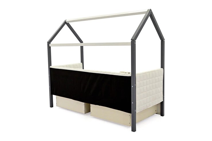 Кровать-домик детская «Svogen графит-белый» мягкая в Элисте - изображение 6