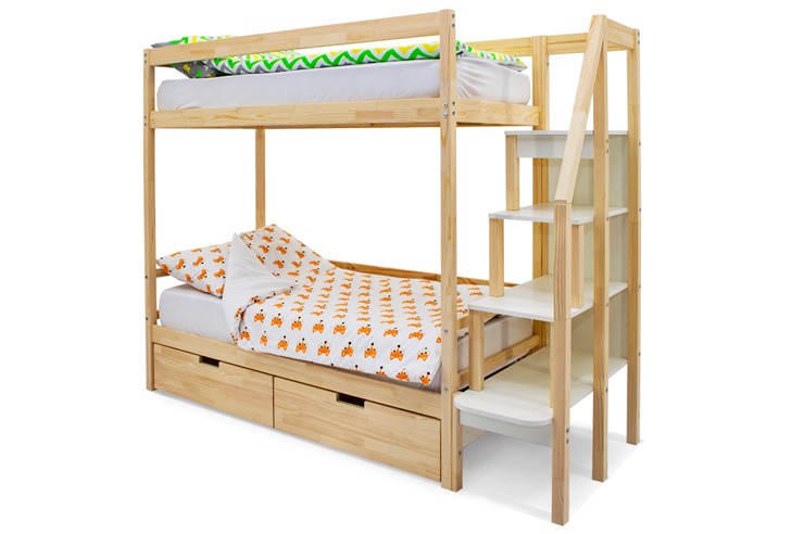 Двухэтажная детская кровать Svogen натура в Элисте - изображение 4