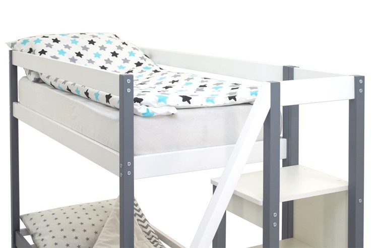 Двухъярусная кровать Svogen графит-белый в Элисте - изображение 10
