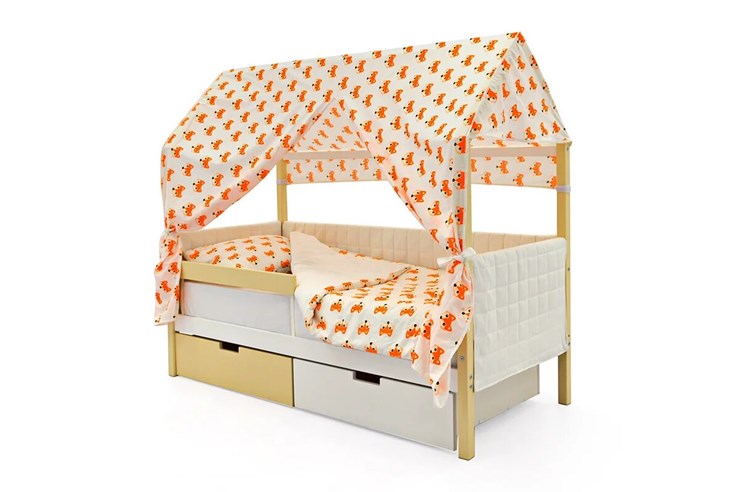 Детская кровать-домик «Svogen бежево-белый» мягкая в Элисте - изображение 1