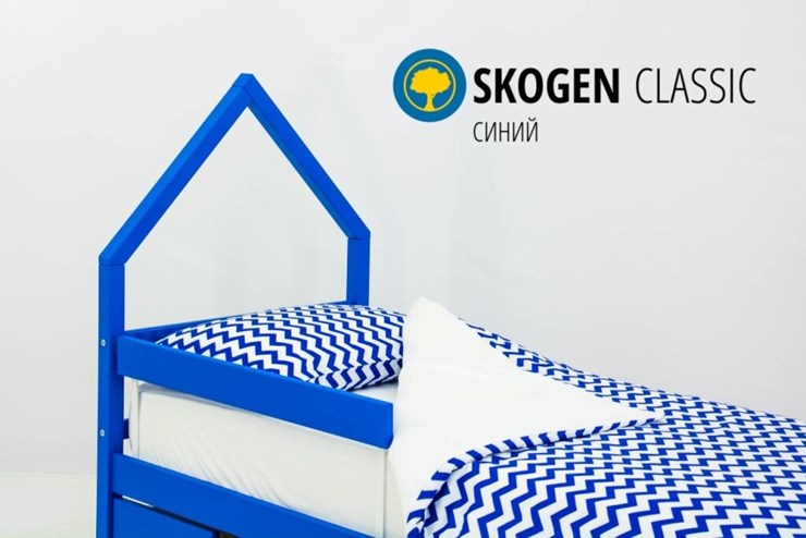 Детская кровать-домик мини Skogen синия в Элисте - изображение 3