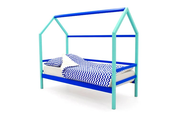 Кровать-домик в детскую Svogen синий-мятный в Элисте - изображение 1