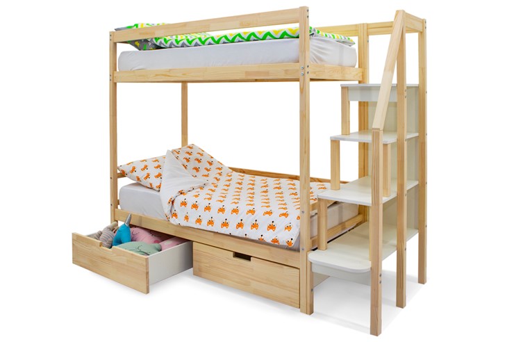 Двухэтажная детская кровать Svogen натура в Элисте - изображение 5