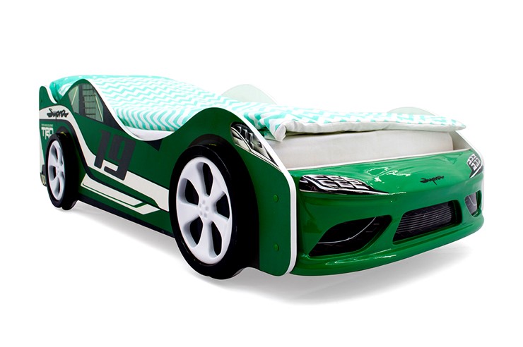 Детская кровать-машина Супра зеленая в Элисте - изображение 2