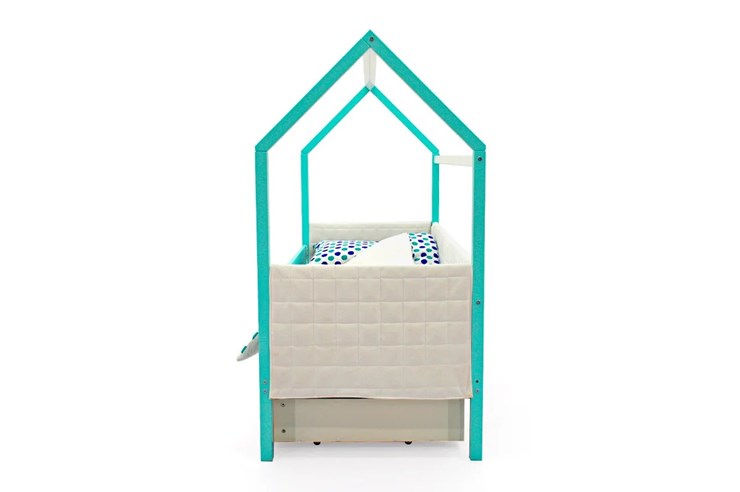 Детская кровать-домик «Svogen мятный-белый» мягкая в Элисте - изображение 5