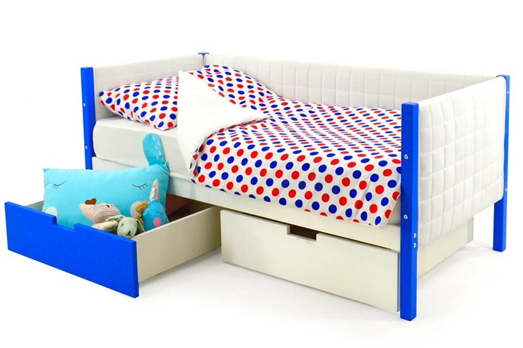 Детская кровать-тахта мягкая Skogen сине-белая в Элисте - изображение 5