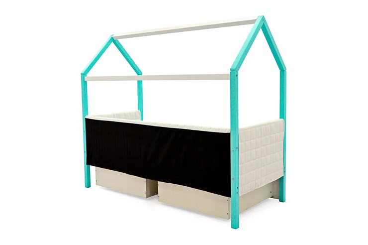 Детская кровать-домик «Svogen мятный-белый» мягкая в Элисте - изображение 6