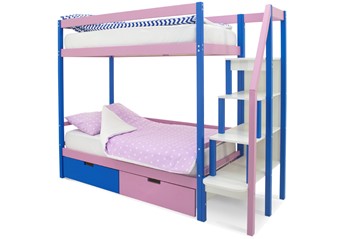 Детская двухэтажная кровать Svogen синий-лаванда в Элисте - предосмотр 4