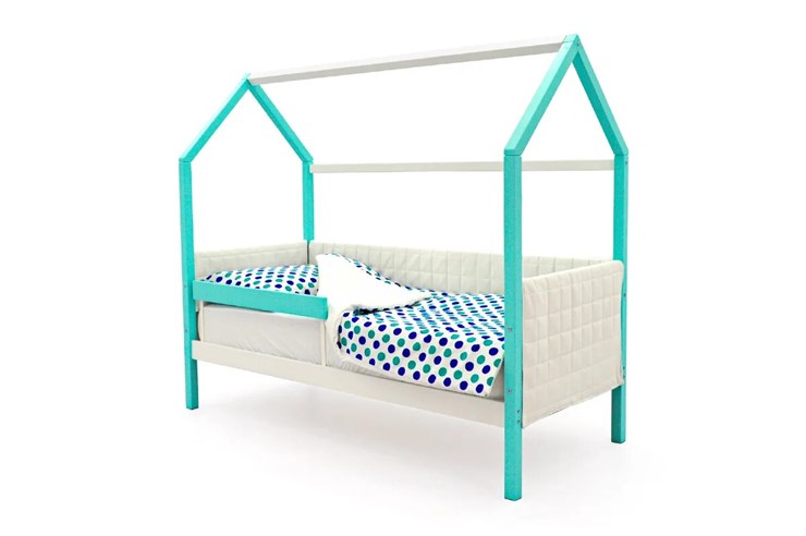 Детская кровать-домик «Svogen мятный-белый» мягкая в Элисте - изображение 2