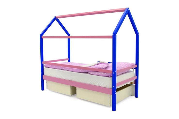 Кровать-домик в детскую Svogen синий-лаванда в Элисте - изображение 3