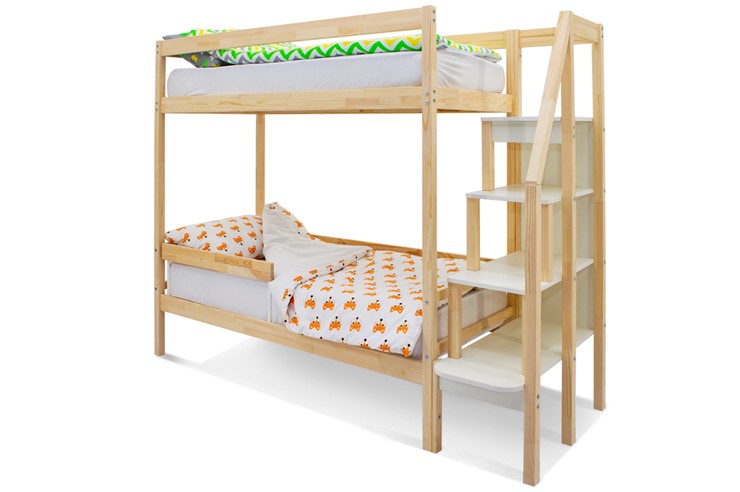 Двухэтажная детская кровать Svogen натура в Элисте - изображение 3
