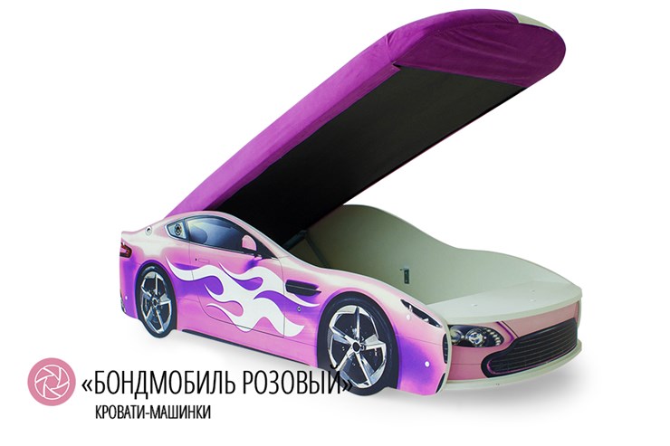 Детская кровать-машина Бондимобиль розовый в Элисте - изображение 1