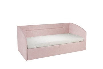 Детская кровать 0.9 Альба (Софа), нежно-розовый (велюр) в Элисте